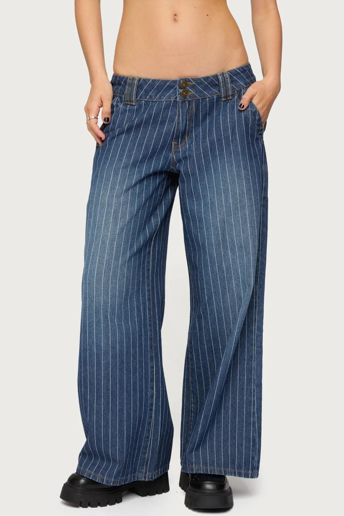 Low Rise Striped Jeans