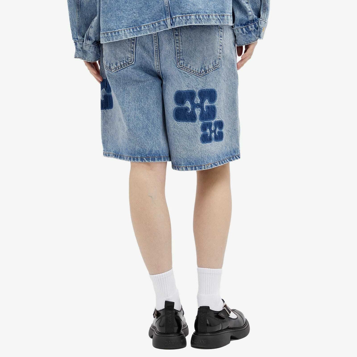 Unisex Patch Denim Shorts