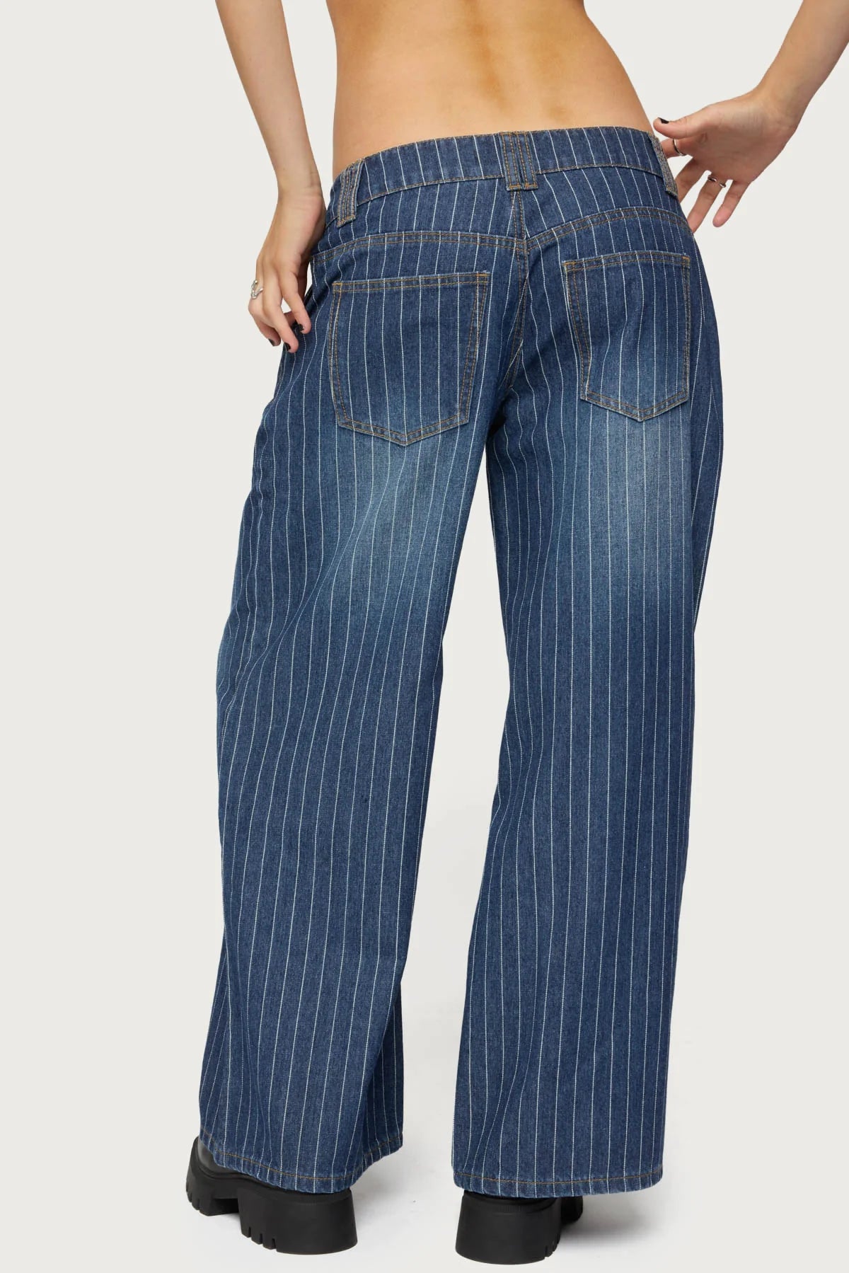 Low Rise Striped Jeans