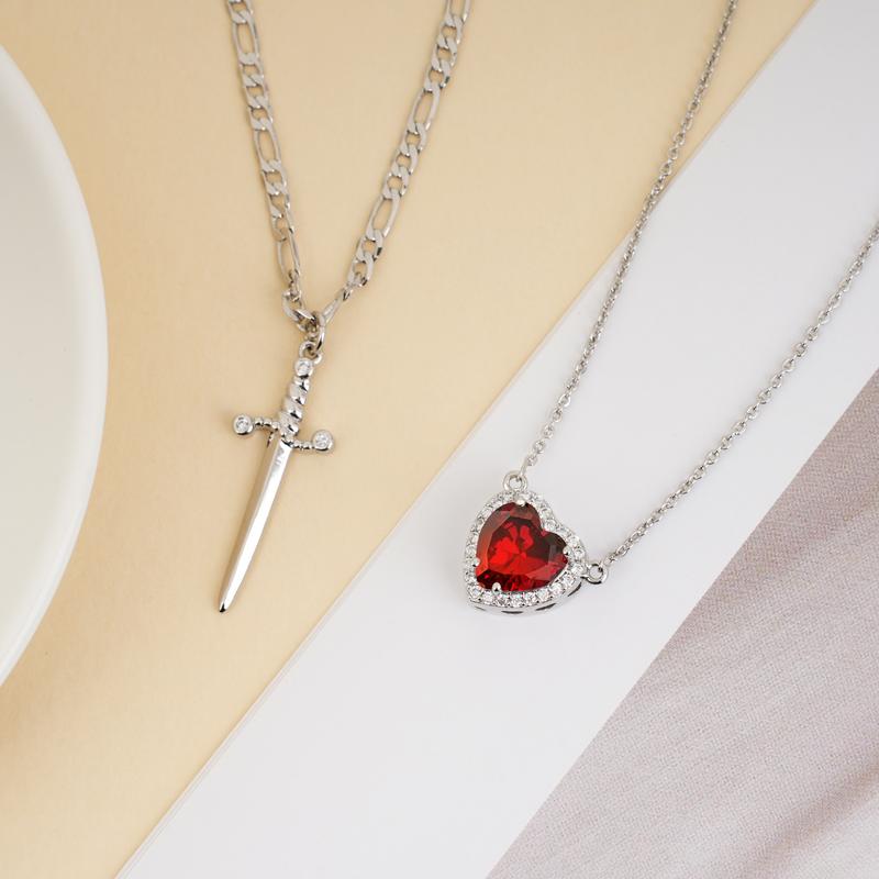 navari™ Dagger & Heart Necklace Pair
