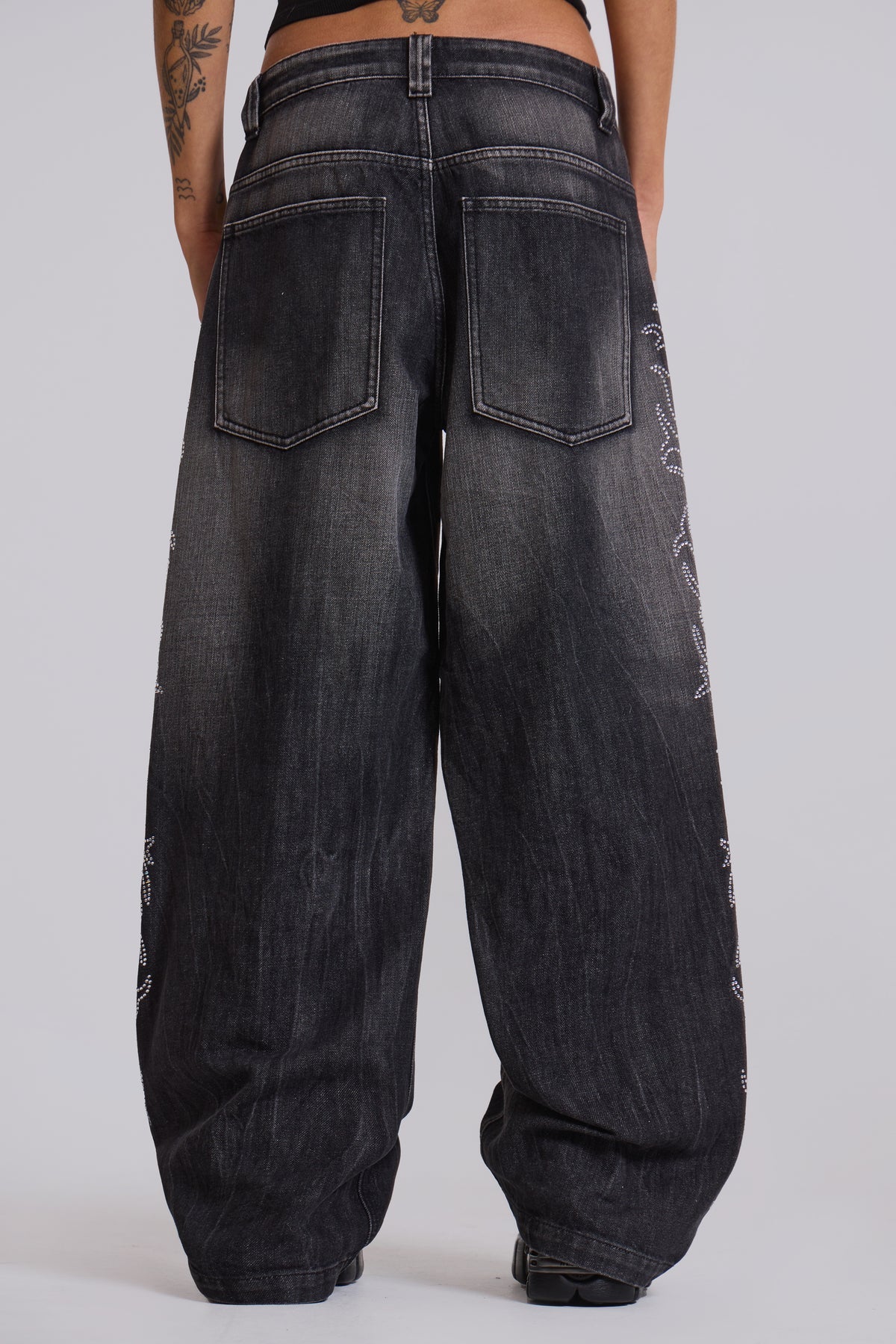 RHINESTONE THORN JEANS