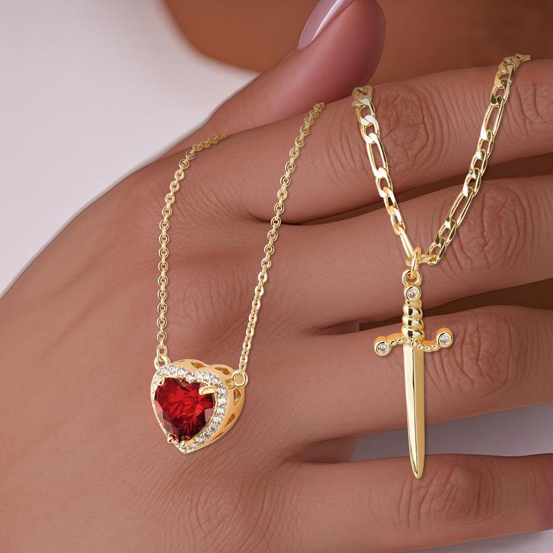 navari™ Dagger & Heart Necklace Pair