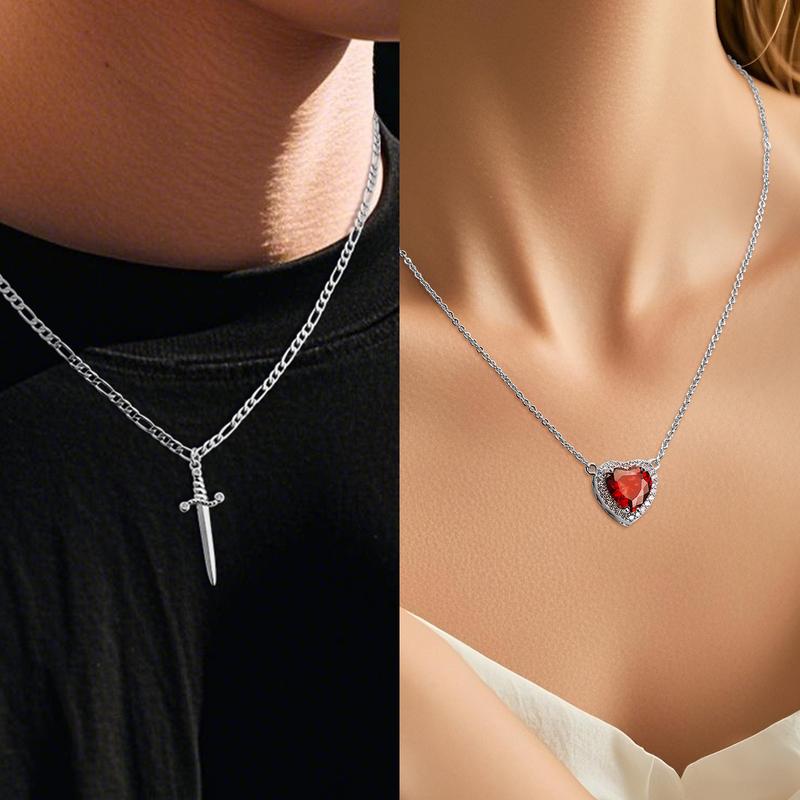 navari™ Dagger & Heart Necklace Pair