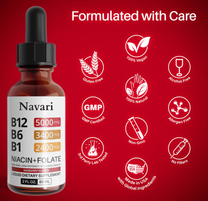 Vitamin B12 Raspberry Liquid Drops (60mL)