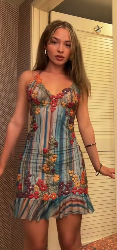 Lily Striped Flower Dress