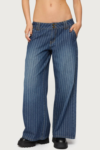 Low Rise Striped Jeans