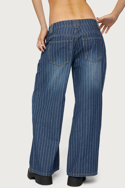 Low Rise Striped Jeans