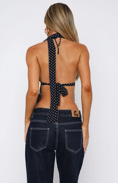 Polka Dot Navy Top