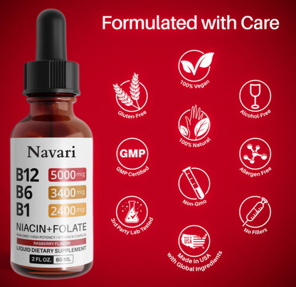 Vitamin B12 Raspberry Liquid Drops (60mL)